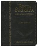 Biblia Sagrada Letra Grande Formato Compacto Com Harpa Capa Nobre Luxo Preta RC (Com as Palavras vem