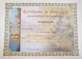 Certificado de Ordenação de Presbítero  Dimensões: 21 x 28 c