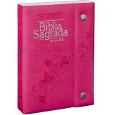 Bíblia Sagrada RA Com Letra Maior Capa Com Botão/pink