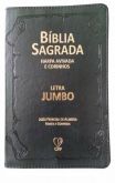 Biblia Sagrada Letra Jumbo Com Harpa Avivada e Corinhos Capa Luxo Preta Classica Com Beiras Geometri