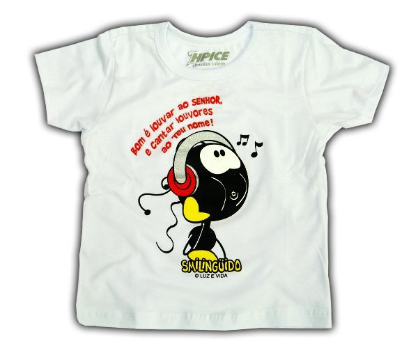 Camiseta Infantil Smiliguido-tam M-branca-I005