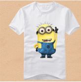 Camisetas Minions Tam 8 anos-malha fria-cor branca-Impakto