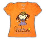 Camiseta Princesa-/tam /g -cor laranja-I03