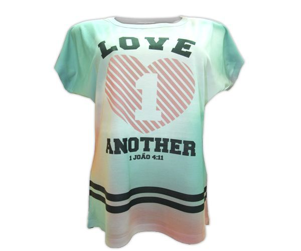 Love 1 Another-BS03 Baby Look Sublimação-Estampa em Sublimação-tam g-cor azul claro