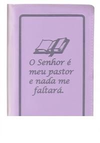 Capa Ziper Tamanho Médio Para Biblias de Estudo Lilás (O Senhor é o Meu Pastor e Nada Me Faltará)