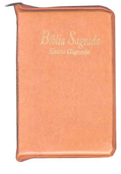 Biblia Letra Extra Gigante Formato Medio Capa Ziper Mostarda RC Com Indice