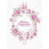 Bíblia Sagrada NVI Grande - Capa Semiluxo Rosa Floral