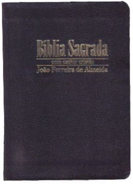 Biblia Media Grande Com Cantor Cristao e Mapa Capa Luxo Preto-Com Indice/ziper RC