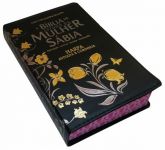 Biblia deA Estudo da Mulher Sabia Com Harpa Avivada e Corinhos Preta Com Beiras Floridas RC