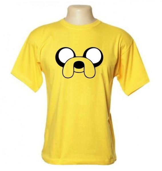 Camiseta Hora da Aventura-Jake Atacado-Infantil-Tamanho:12-14-Cor:Amarelo Canário-AN1309