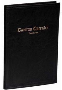 Cantor Cristão Grande Com Letra Capa Dura Flexivel Preta