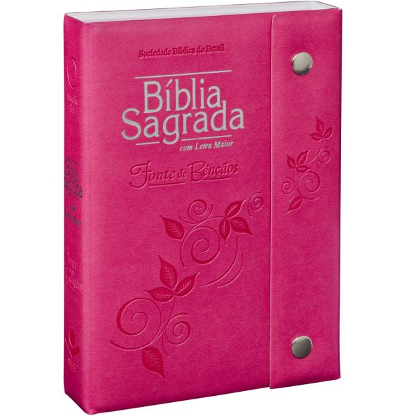 Bíblia Sagrada RA Com Letra Maior Capa Com Botão/pink