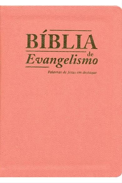 Bíblia de Evangelismo ACF com PJV - Grande - Luxo - Rosa