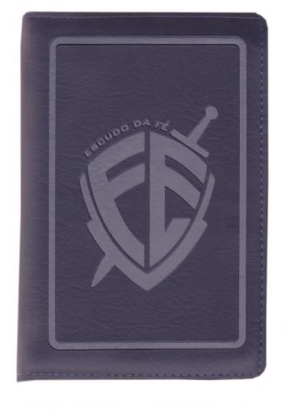 Capa Ziper Tamanho Grande Para Biblias de Estudo Azul (Escudo da Fe)