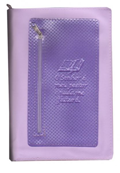 Capa Ziper Tamanho Grande Para Biblias de Estudo Violeta (Capa Com Porta Acessorios)