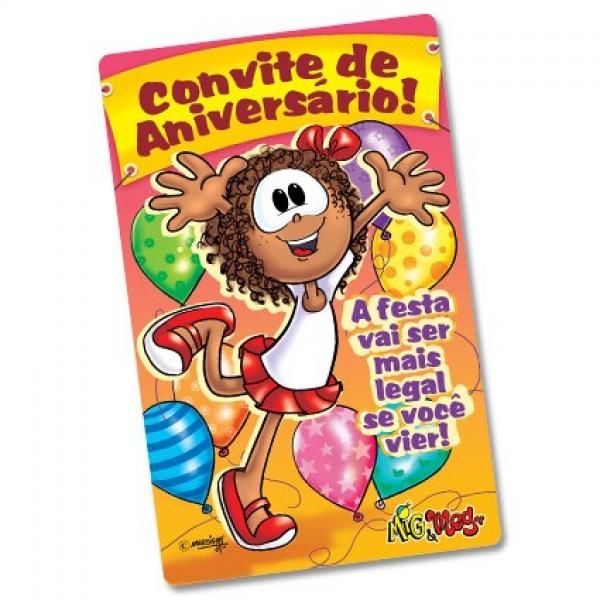 Convite de Aniversario Meg (Kit Com 50 Unidades)tam 5,4x8,0