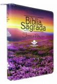 Biblia Sagrada Fonte de Bencaos Com Letra Maior Capa Ziper Campo Florido RA