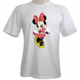 Camiseta Minnie tam2-4-8- anos-malha fria-cor branca-Impakto