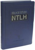 Bíblia de Estudo NTLH Formato Grande Capa Couro Sintético Azul Com Indice