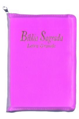 Biblia Letra Grande Formato Compacto Pink Com Ziper Com Indi