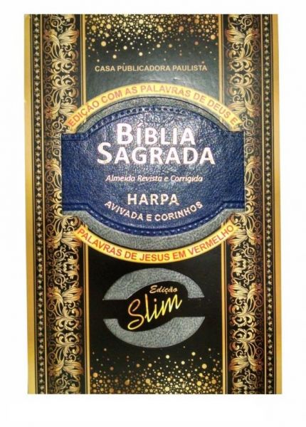 Biblia Sagrada Ultra Fina Com Harpa e Corinhos Azul/Cinza RC