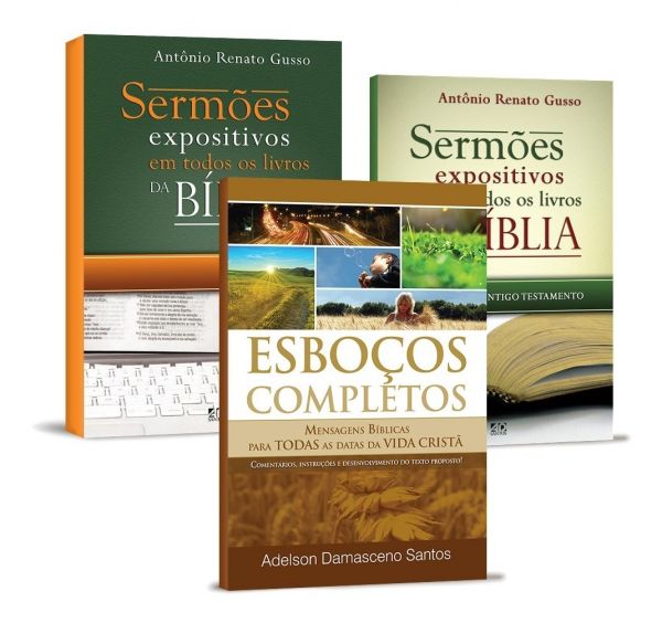 Combo 3 Livros - Esboços Bíblicos Completos