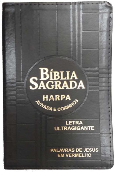 Biblia Sagrada-Letras Ultragigante-RA-Luxo-Com Harpa-cor preta-