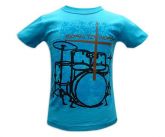 Camiseta Infantul=Bateria - I16=tam M-cor azul