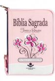 Biblia Sagrada Letra Maior Fonte de Bençãos Ziper Flores NTLH