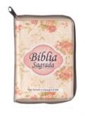 Biblia Pequena Ziper Especial Creme Rosas NTLH