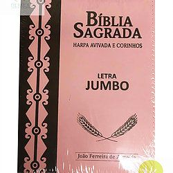 Bíblia Letra Jumbo Cp Luxo Com Harpa Aviv. Rosa E Marrom Rc