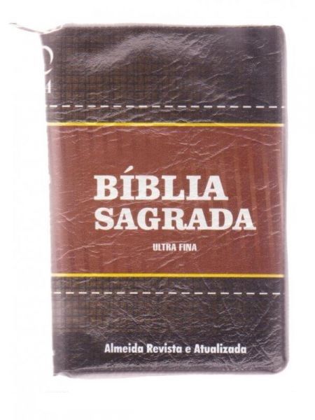 Biblia Sagrada Edição Com Letras Maiores Capa Ziper Marrom Escuro/Claro Com Indice NVI